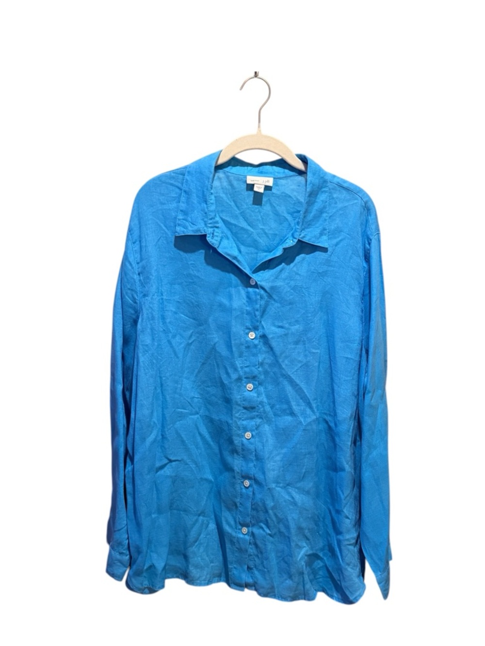 J. Jill linen Blue Button-Up Blouse